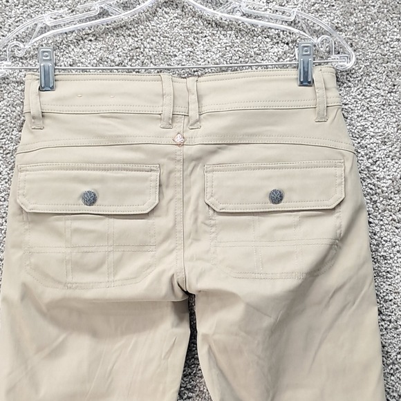 Prana Halle Hiking Pants Womens 0 Regular Tan Khaki Roll Up Cargo Zion Fabric - Picture 8 of 13